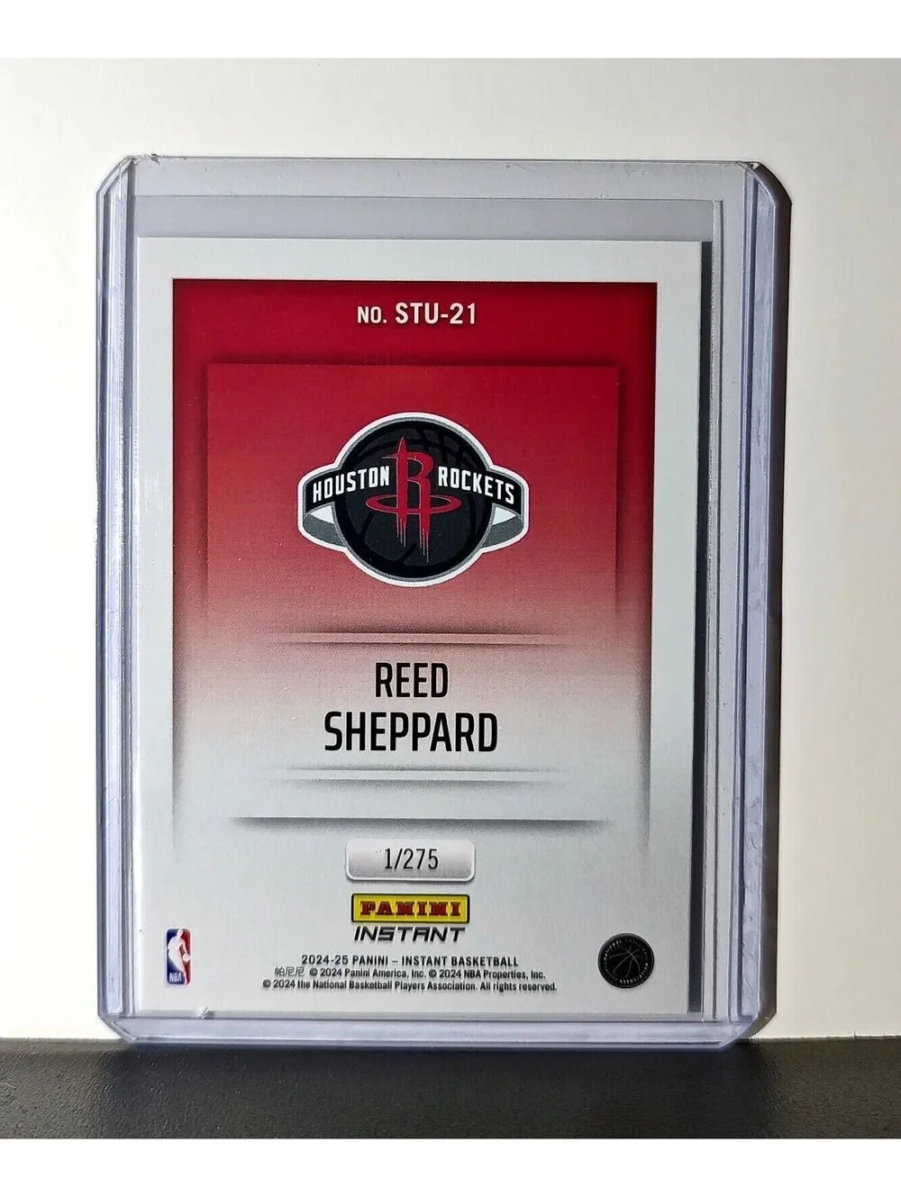 Reed Sheppard 2024-25 Panini Studio #21 Rookie Basketball Card Rockets 1/275